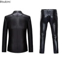 Men's Suit Sets Chic Shiny Gold 2 Pieces Suits Blazer+Pants Sets Stage Perform Clothes Party Nightclub Dancer Costume Sets Men