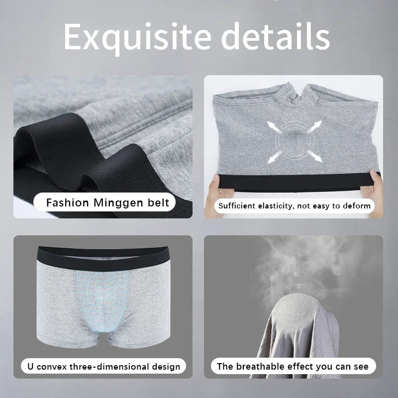 Plus Size L-5XL Men's Cotton Panties Boxer Intimate Underware Homme Boxers Thermal Shorts for Boy Sexy Lingerie Underpant