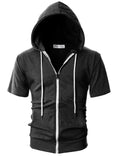 New 2025 Men's Casual Sweatshirts Short Sleeve Hoodies Jacket Solid Slim Zip Man Sport Tops Comfotable Outdoor Clothes for Men