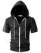 New 2025 Men's Casual Sweatshirts Short Sleeve Hoodies Jacket Solid Slim Zip Man Sport Tops Comfotable Outdoor Clothes for Men