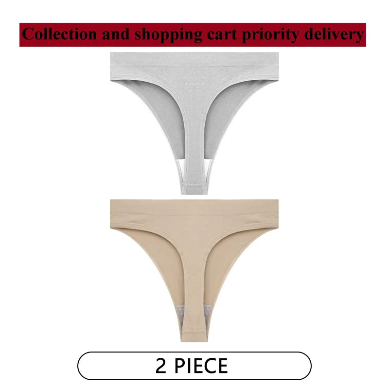 CINOON 2Pcs/Lot Women Sexy 5 Color Panties Low-waist Comfort Underwear G String Thong Breathable Lingerie Temptation Intimates