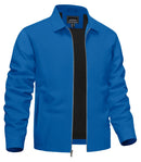 TACVASEN Lightweight Work Jackets Mens Classic Tunic Style Zipper Pockets Bomber Jackets Full Zip Spring Fall Jacket Outwear