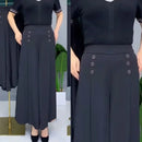 Elegant High-End Southeast Asian Cross-Border Thin Skirt Women's Loose-Fit Medium-Age Mother Bell Bottoms Anti-Wrinkle
