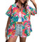 New Women's Short Sleeve T-shirts Fashionable 3d Floral Printed Casual Hawaii Style Basic Tops Lapel Short Sleeve Shirt Summer