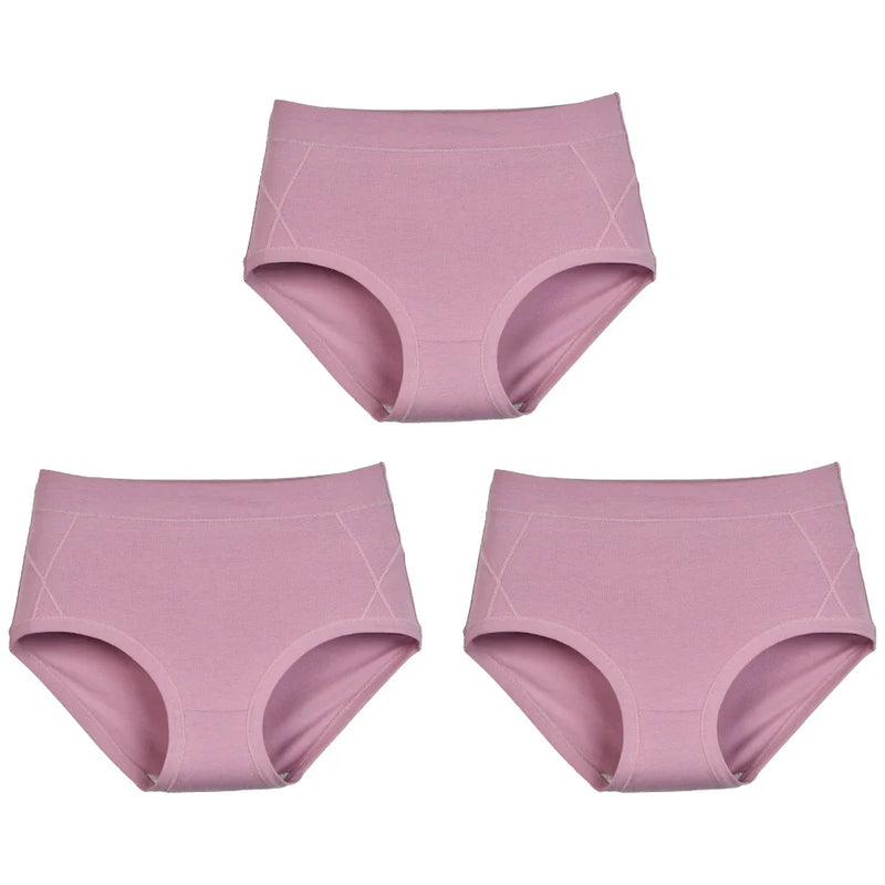 3Pcs Women's Cotton High Waist Panties Underwear Female Large Intimate Lingerie Briefs Woman Underpants Panty Panti New 2025