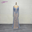Elegant Long Sleeve Evening Dress for Women 2025 O-Neck Mermaid Wedding Party Luxury Beaded  Formal