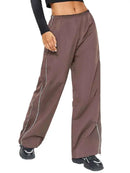Y2K Baggy Cargo For Women Drawstring Elastic Low Waist Parachute Sweatpants Loose Hippie Pants Trousers