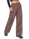 Y2K Baggy Cargo For Women Drawstring Elastic Low Waist Parachute Sweatpants Loose Hippie Pants Trousers