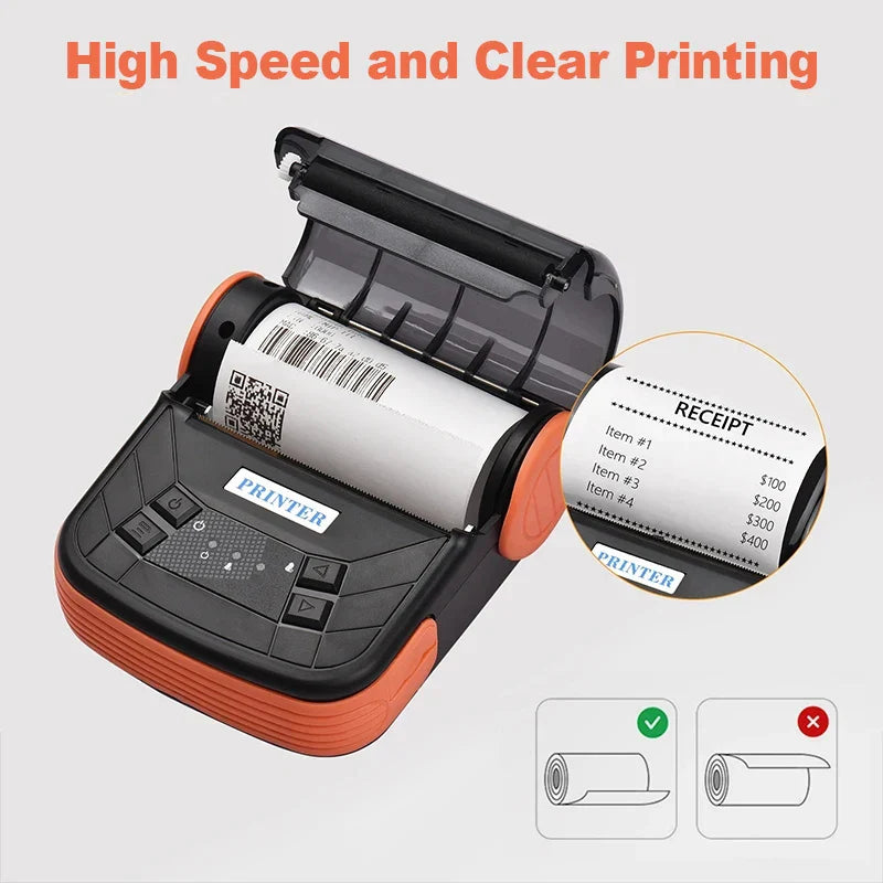 GOOJPRT 80mm Mini Thermal Receipt Printer Portable Mobile Ticket Bill Printer For Android IOS Windows Wireless Bluetooth Printer