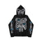 Fashion Mens Streetwear Hot Drilling Cross Hoodies Vintage Oodie Black Skeleton Hoodie Oversized Full Zip Hooded Sweatshirt
