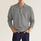 2024 Autumn leisure Home long Sleeve top Fashion Men's solid color lapel Men's POLO Shirt