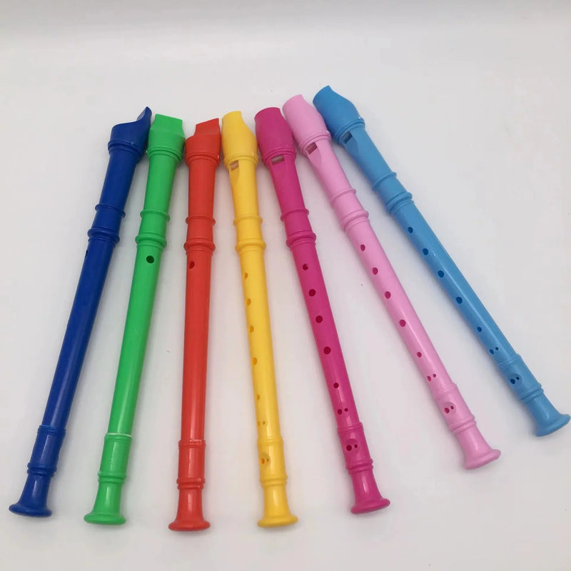 8 Holes Plastic Flute G Key Colourful Woodwind Instrument Random Color For Beginner Music Lesson Children Toy With Clean Stick
