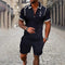 Fashion Summer Men's Tracksuit Short Sleeve Polo Shirt Set Coconut Tree 3D Print Clothing 2 Pieces Casual Suit Streetwear Outfit