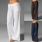 Women Pants Solid Color Pockets Drawstring Elastic Wide Leg Pants Long Yoga Trousers