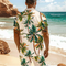 Palm Tree Tropical Men's Degree 3D Printed Hawaiian Shirt and Shorts Set Casual Fashion Short Sleeve Shirt Set