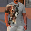 Fashion 3D Horse Print Men's T-Shirt Quick Dry Short Sleeve Tees Summer Casual Man Clothing Tops Loose Oversized T-Shirt for Men