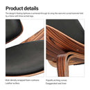 Mid Lounge Replica Solid Wood Three-Legged Shell Chair Ash Plywood Black Faux Leather Living Room Furniture Modern Leisure Chair