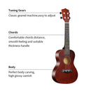 23-inch Ukulele Acoustic Ukulele Kit with Bag Strings Strap Bridge Needle Capo Pick Tuner All Basswood for Students Beginner
