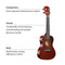 23-inch Ukulele Acoustic Ukulele Kit with Bag Strings Strap Bridge Needle Capo Pick Tuner All Basswood for Students Beginner