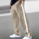 2024Spring and Autumn New Men's Trousers Texture Jacquard Single-Breasted Side Stripe Loose plus Size Casual Pants Sweatpants