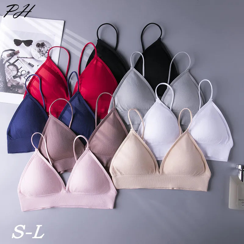 Nylon Fitness Yoga Top Deep V Sexy Triangle Cup Bralette Boneless Sports Bra Red Seamless Push Up Bra Women's Tube Top Crop Top