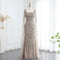 Sharon Said Luxury Arabic Turquoise Evening Dress with Cape Sleeves Sqaure Neck Dubai Women Wedding Party Gowns SS469 Customized