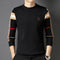 Autumn and Winter Men's Sweater Knitted Pullover New Soft Warm Striped Checker Round Neck Sweater Casual Fashion Men Clothing