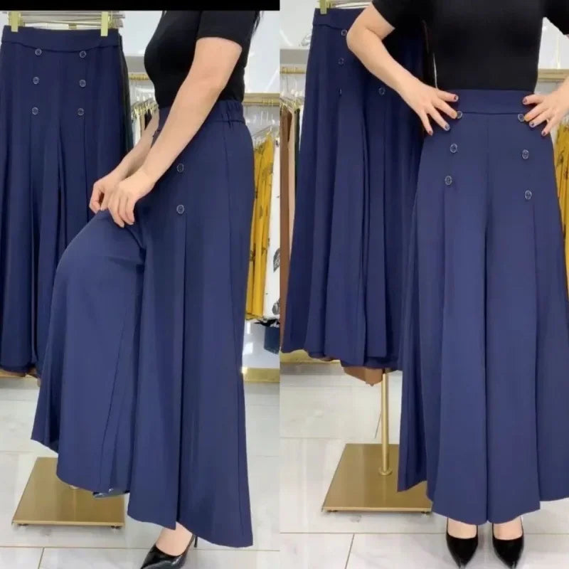 Elegant High-End Southeast Asian Cross-Border Thin Skirt Women's Loose-Fit Medium-Age Mother Bell Bottoms Anti-Wrinkle