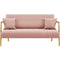 56.5" W Modern Loveseat 2 Seater Sofa Luxurious Velvet Fabric Couch with Gold-Tone Metal Arms and Legs for Bedroom, Studio Pink