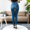 2023 Women's Spring and Summer Tight Imitation Jeans, Smart Slim Fashion, Large Tight Pants, False Pocket Women's Fitness Pants