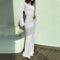 Fashionable new round neck long sleeved lace up solid color elegant waist cinching dress
