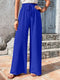 Women High Elastic Waist Wide Leg Pants Summer Casual Female Sand Beachwear Full Loose Trousers YLX-333