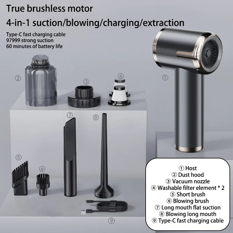 Xiaomi MIJIA 2990000pa 4 in 1 Car Vacuum Cleaner Powerful Handheld Clean Machine Wireless Portable Vacuum Clean Home Appliance