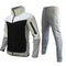 Men's Autumn-Winter Full Set with Hood Sports Jacket ,Sweatshirt Long Sleeves Pants Color-blocked Open Cardigan TightHoodie Suit