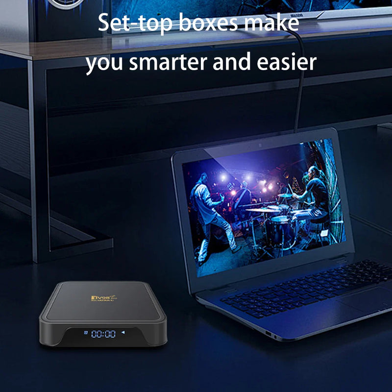TV98 PRO ATV H313 Android 14.0 Smart TV Box 8K Quad Core 2.4G 5G Dual WiFi Voice Remote BT Media Player Set Top Box Android Box