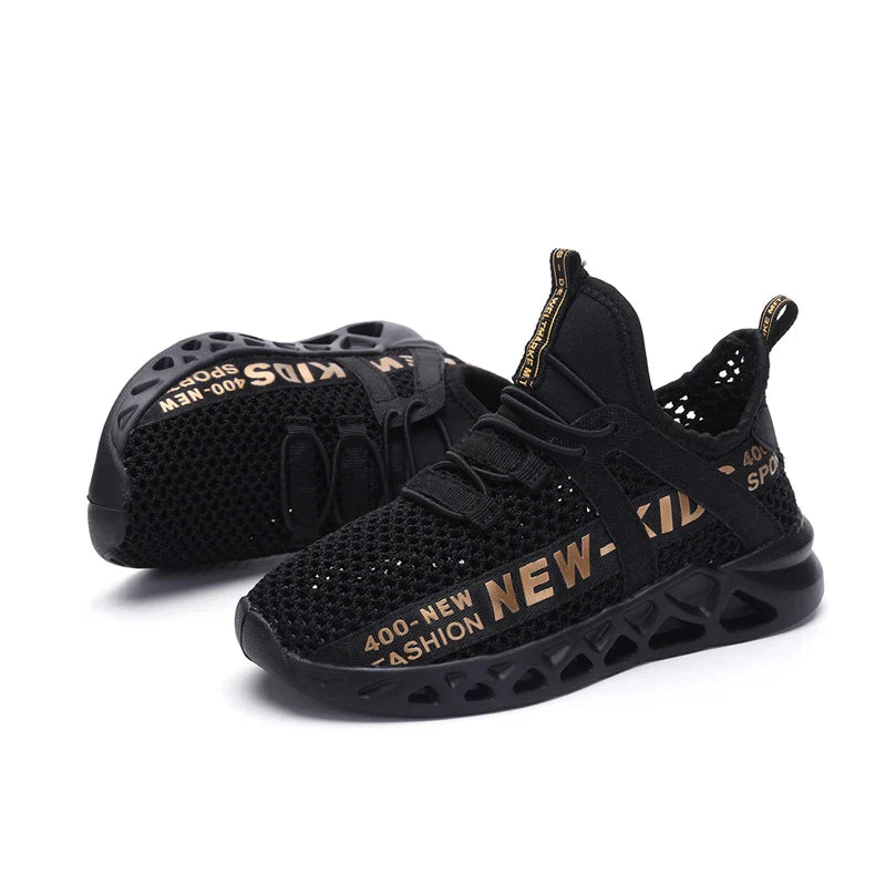 Single Net Children's Running Sneakers Breathable Lightweight Soft Non-slip Leisure Comfortable Walking Boys Girls Casual Shoes