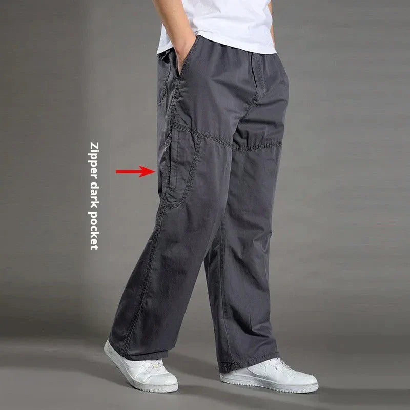 95%Cotton Men's Cargo Pants Summer Work Wear Spring New In Large Size Casual Climbing Joggers Sweatpants Hombre Autumn Trousers