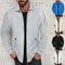 2024 European and American Waffle Long Sleeved Zippered Men's Jacket High Street Casual Men's Autumn Jacket