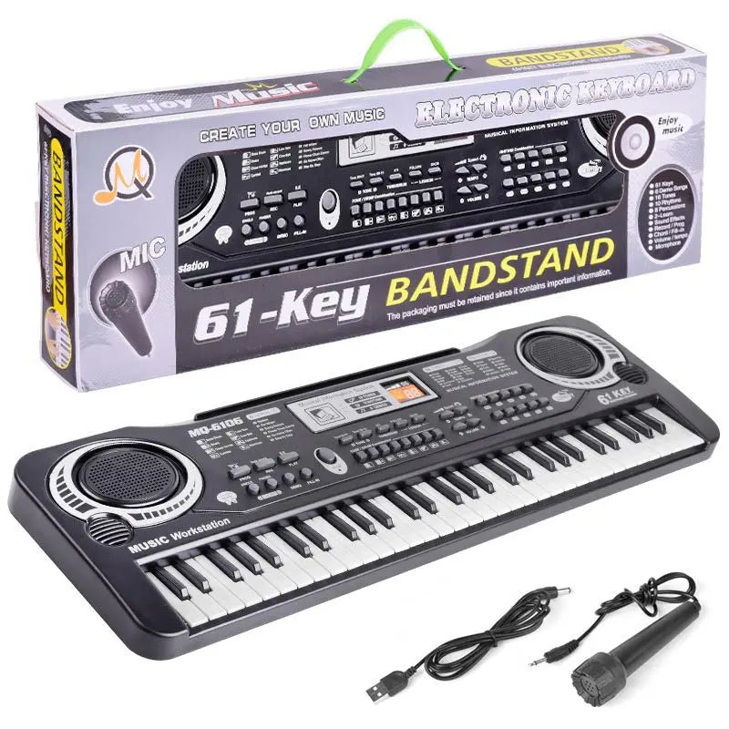 31/61 Keys Children Electronic Keyboard Piano with Microphone Beginner Musical Instrument Organ Educational Toys Gift for Kids