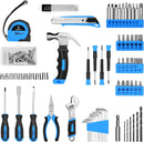 DEKO Drill Set: Tool Set with 8V Blue Cordless Drill, Home Tool Kit with Drill, Hand Tool Kits for Women 126 Piece