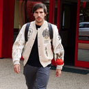 European and American Fashion Letter Embroidered Jackets Unisex Couple Contrasting Color Y2K Hip Hop Loose Leather Jackets Men