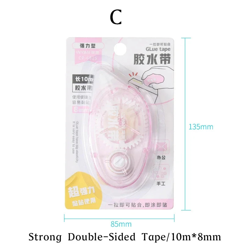 Journamm 10m*8mm Strong Double Sided Adhesive Glue Tape DIY Scrapbooking Office Stationery Supplies High Viscosity Roller Tape