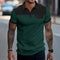 2025 new cross-border men's short-sleeved spliced waffle pocket POLO shirt lapel casual men's wear