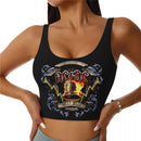 Retro Rock Fashion Trend AC/DC Sexy Vest Fitness Cropped Tank Top Women Heavy Metal Music Band Yoga Sports Comfortable Bra