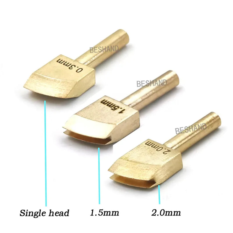 Leather Edge Tool Sets Soldering Iron Tips Lineer Edging Creaser Brass Head for Leather Craft DIY Creasing and Seal Polishing