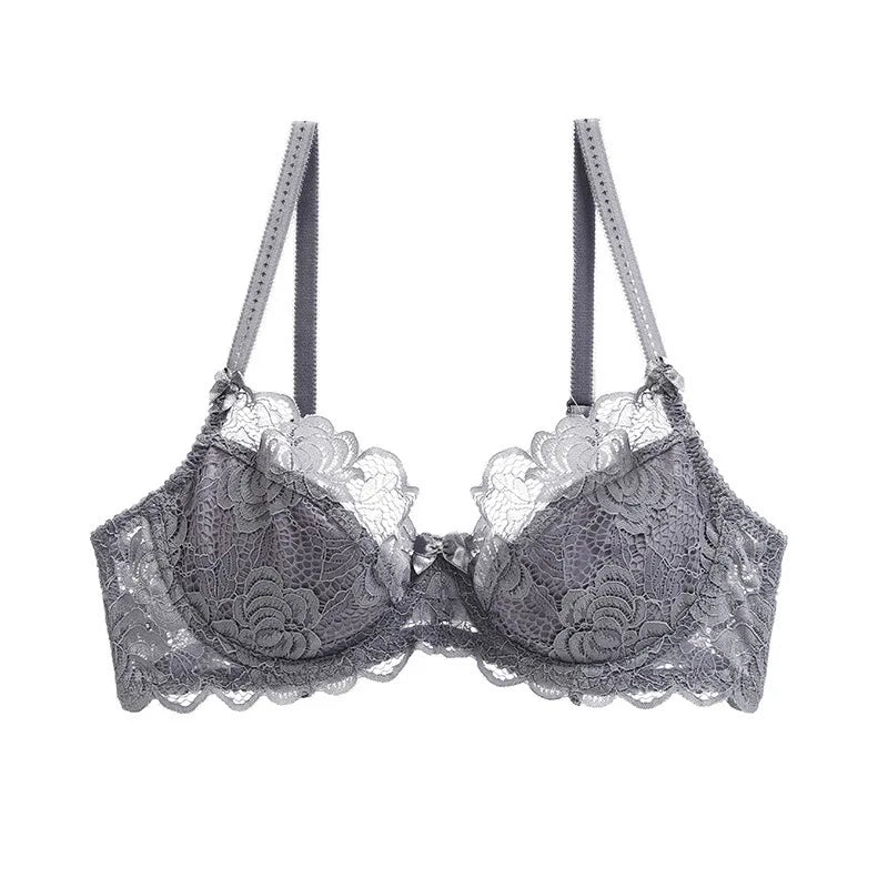 Women Sexy Lace Bra Thin Gathering Steel Ring Lingerie Breathable Underwear Elegant Casual Female Bralette