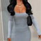2024 Solid color elegant long party dresses long sleeve maxi ribbed bodycon dress sexy club spring dresses for girls
