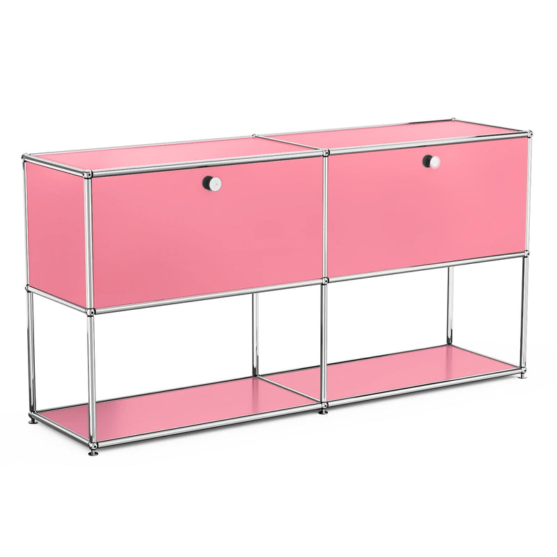 USM Haller Storage Cabinet Sideboard Haller Living Room Bedroom Stainless Steel Metal Board Modular Storage Shelf-No Keys