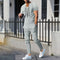 The new 2025 AliExpress Men's casual solid color Waffle rope short-sleeved summer casual pants suit
