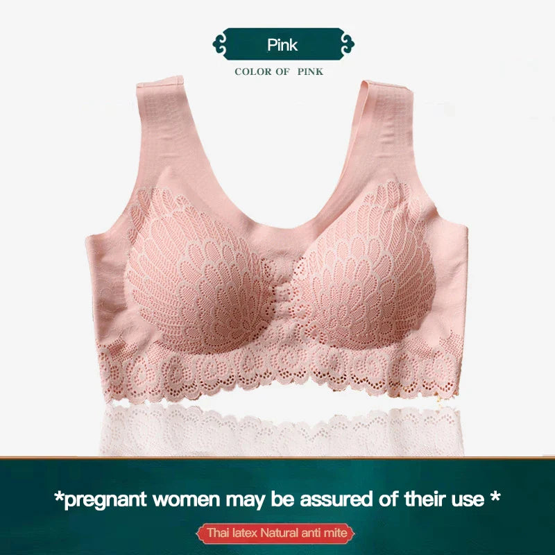 5D Women's Plus 4XL Latex Bra Seamless Bras For Women Underwear BH Push Up Bralette With Pad Vest Top Bra